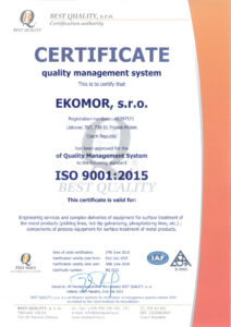thumbnail of Certificate ISO 9001 EKOMOR english