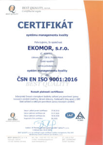 thumbnail of Certifikát BQ 2522 EKOMOR, s.r.o.
